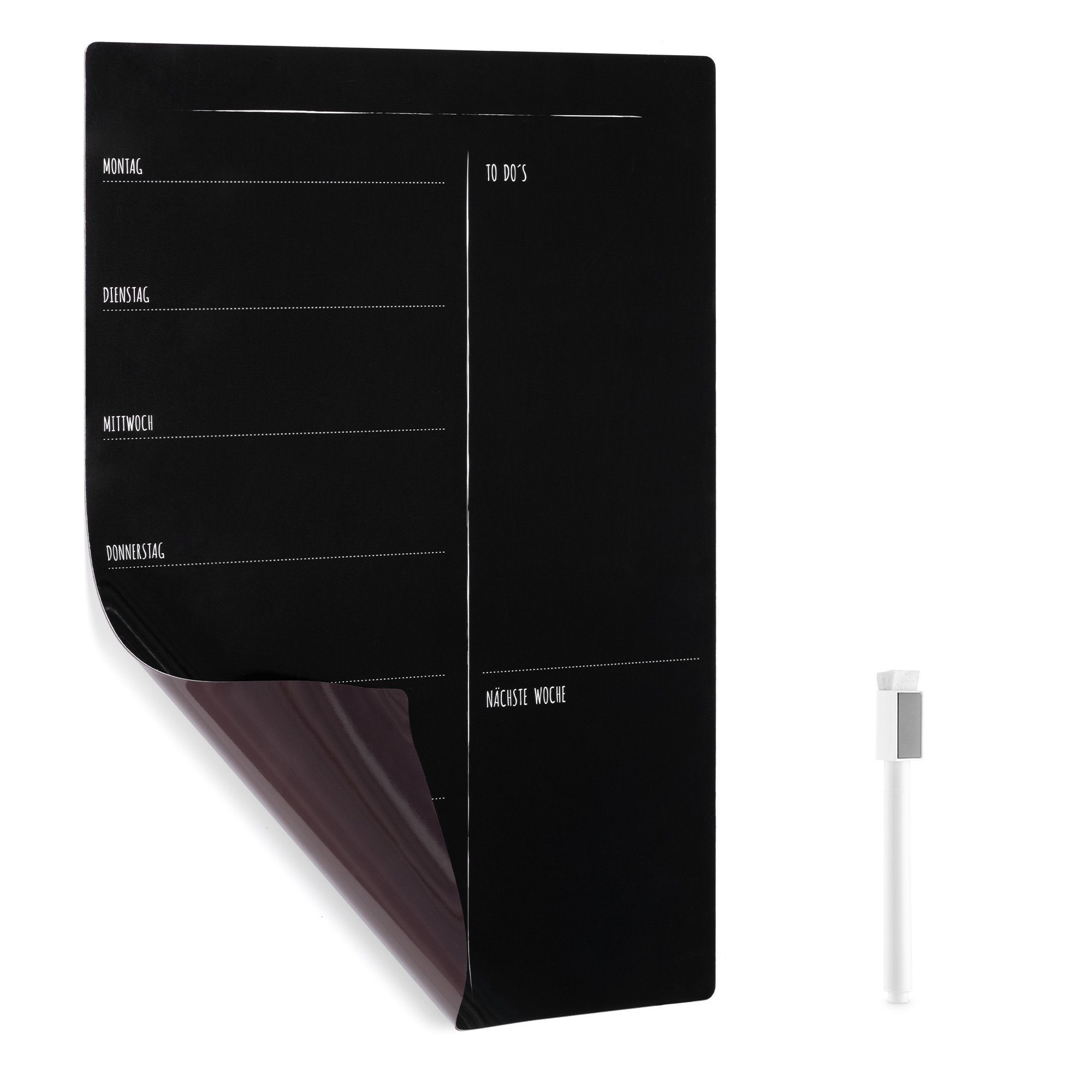 Navaris Magnettafel Magnettafel Wochenplaner - Abwischbarer Kalender für Kühlschrank, (1-tlg)