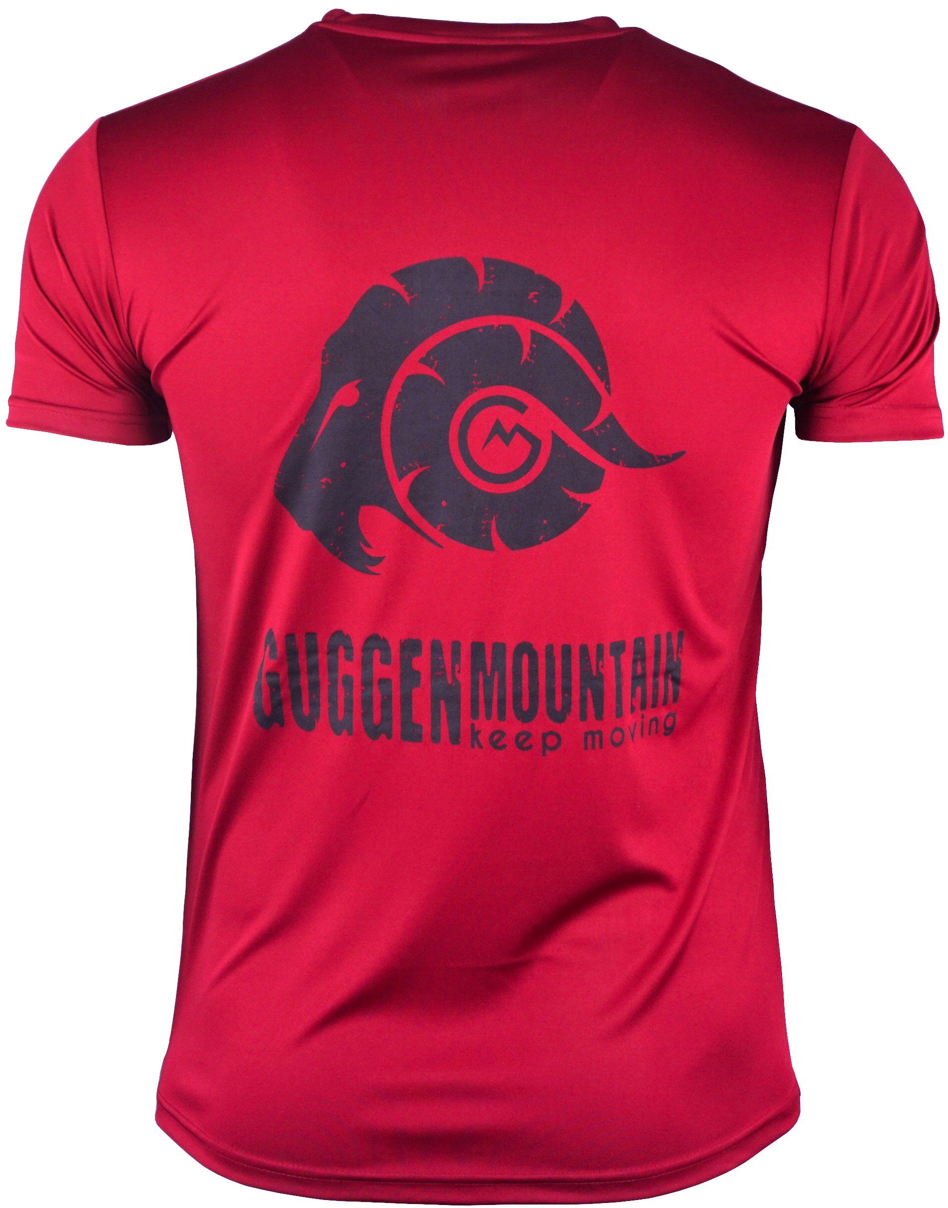 GUGGEN Mountain Funktionsshirt Funktionsshirt Herren Sportshirt T-Shirt Kurzarm FW04 in Unifarben, Logo