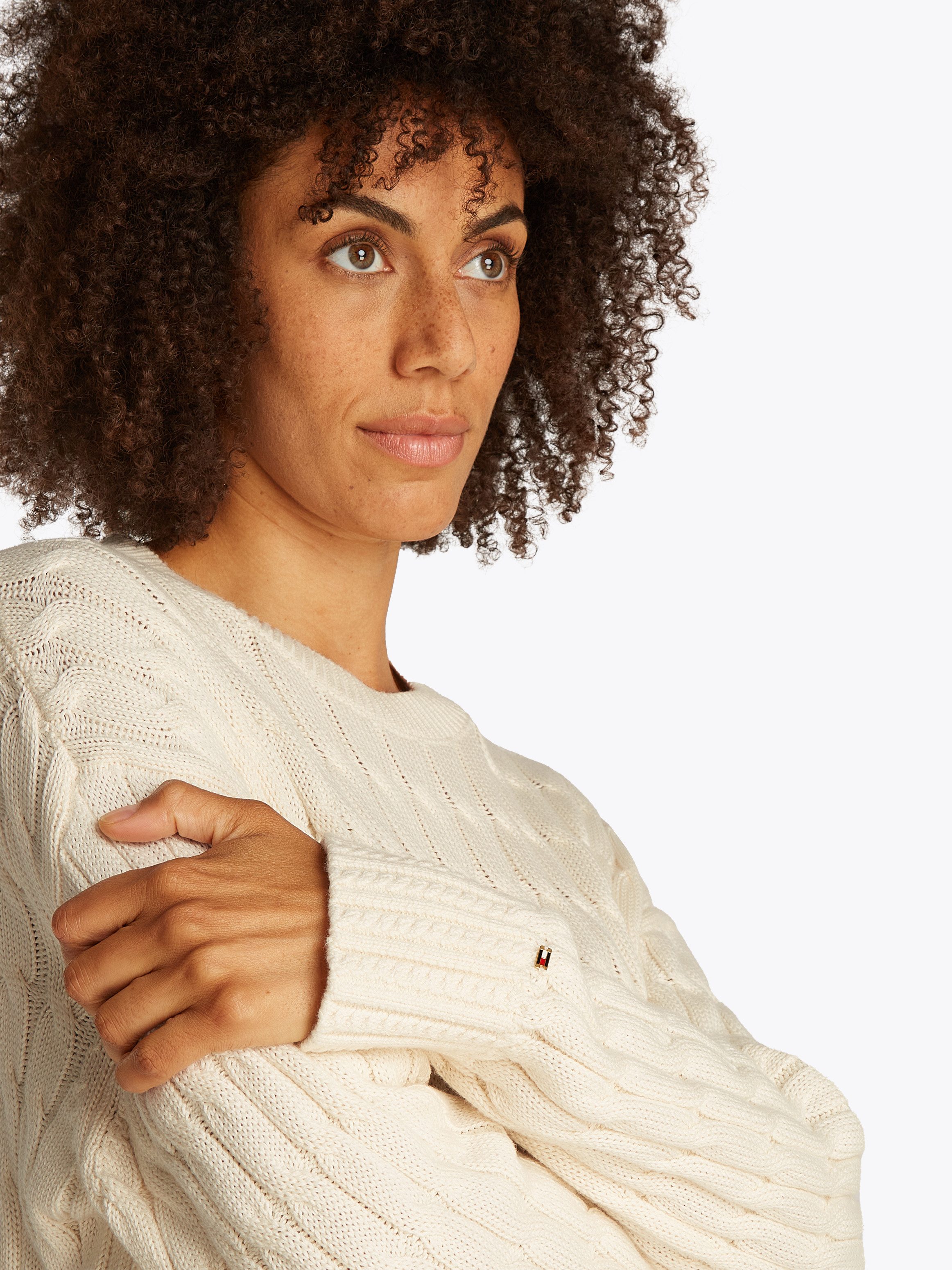Tommy Hilfiger Rundhalspullover SOFT CO CABLE günstig online kaufen