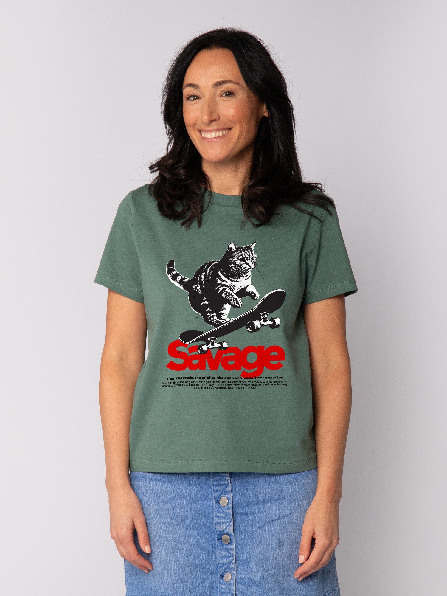 wat? Apparel T-Shirt Savage Cat