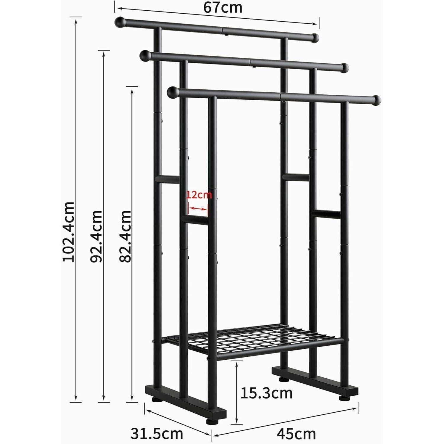 LuxusKollektion Handtuchständer Handtuchhalter Leiter Trockenständer 3 Handtuchstangen Regal Schwarz