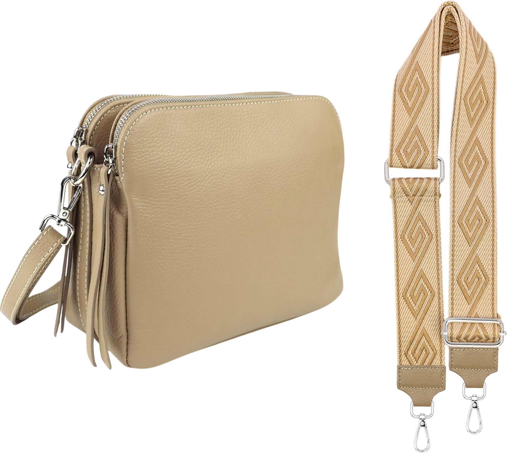 SEVA Schultertasche Umhängetasche mit 3 hauptfächer, günstig online kaufen