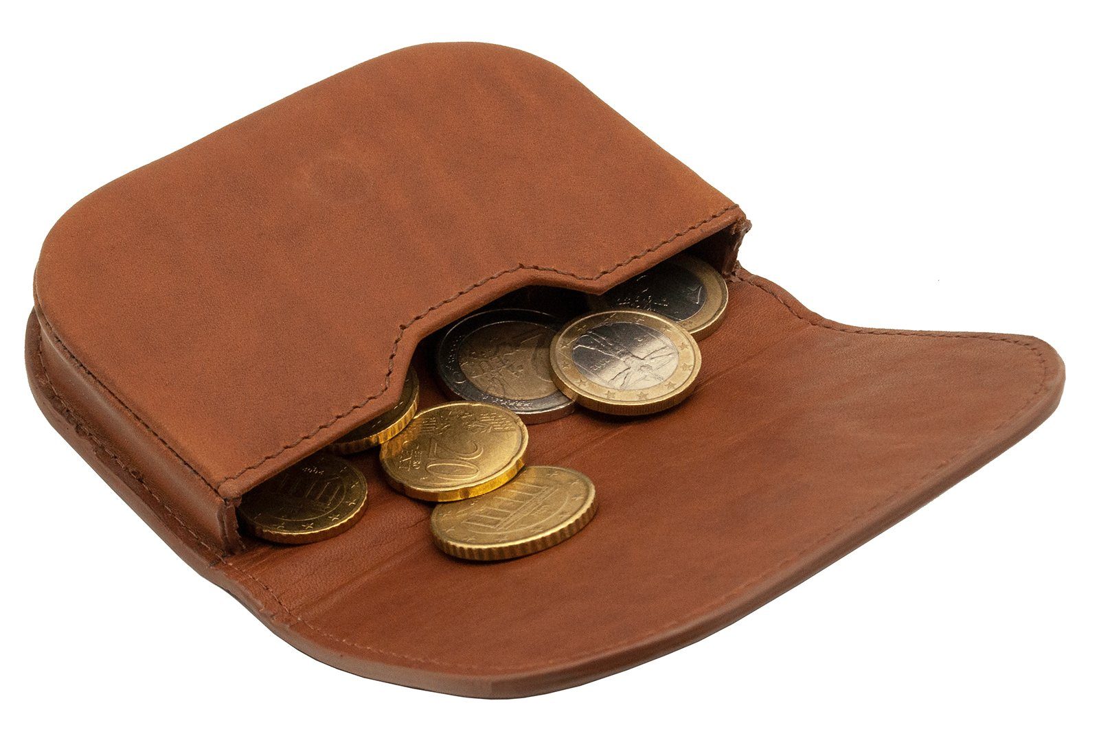 Benthill Mini Leder Münzbörse Kleingeldbörse Echt Münzfach mit Kleingeldschütte Münzen, für Geldbörse Kartenfächer