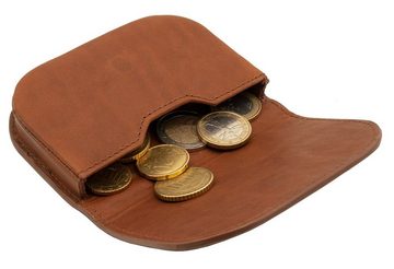 Benthill Mini Geldbörse Echt Leder Münzbörse mit Kleingeldschütte Kleingeldbörse für Münzen, Kartenfächer Münzfach