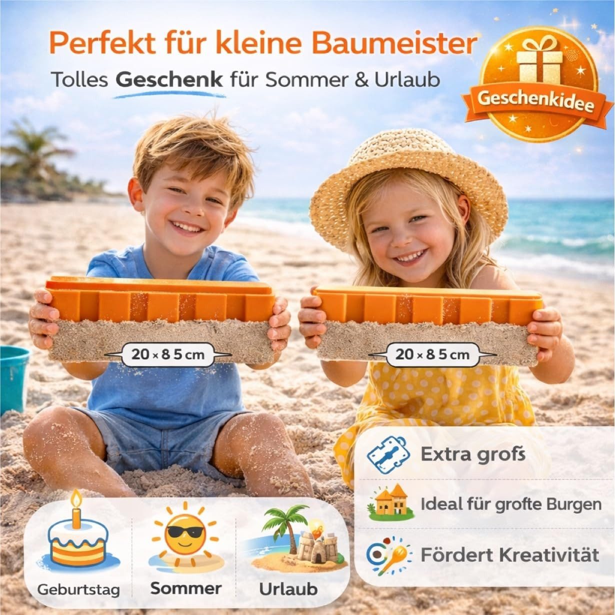 TK Gruppe Sandform-Set Sandspielzeug Set – Sandkastenspielzeug Sandförmchen, Schaufel, Rechen