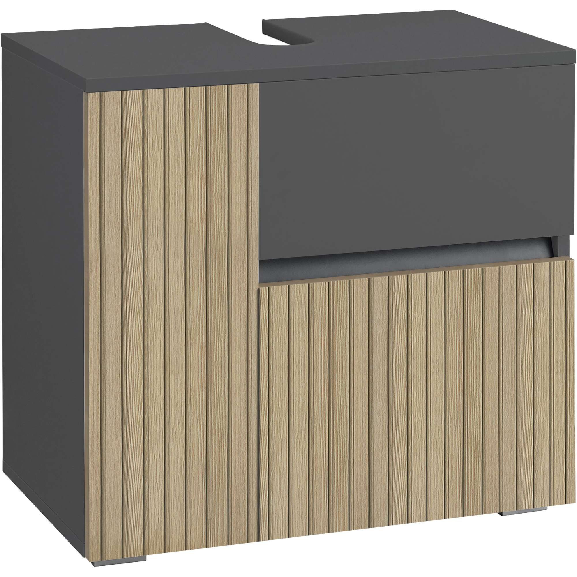 Home affaire Waschbeckenunterschrank Wisla Siphonausschnitt, Push-to-open-Funktion, Breite 60cm, Höhe 55 cm