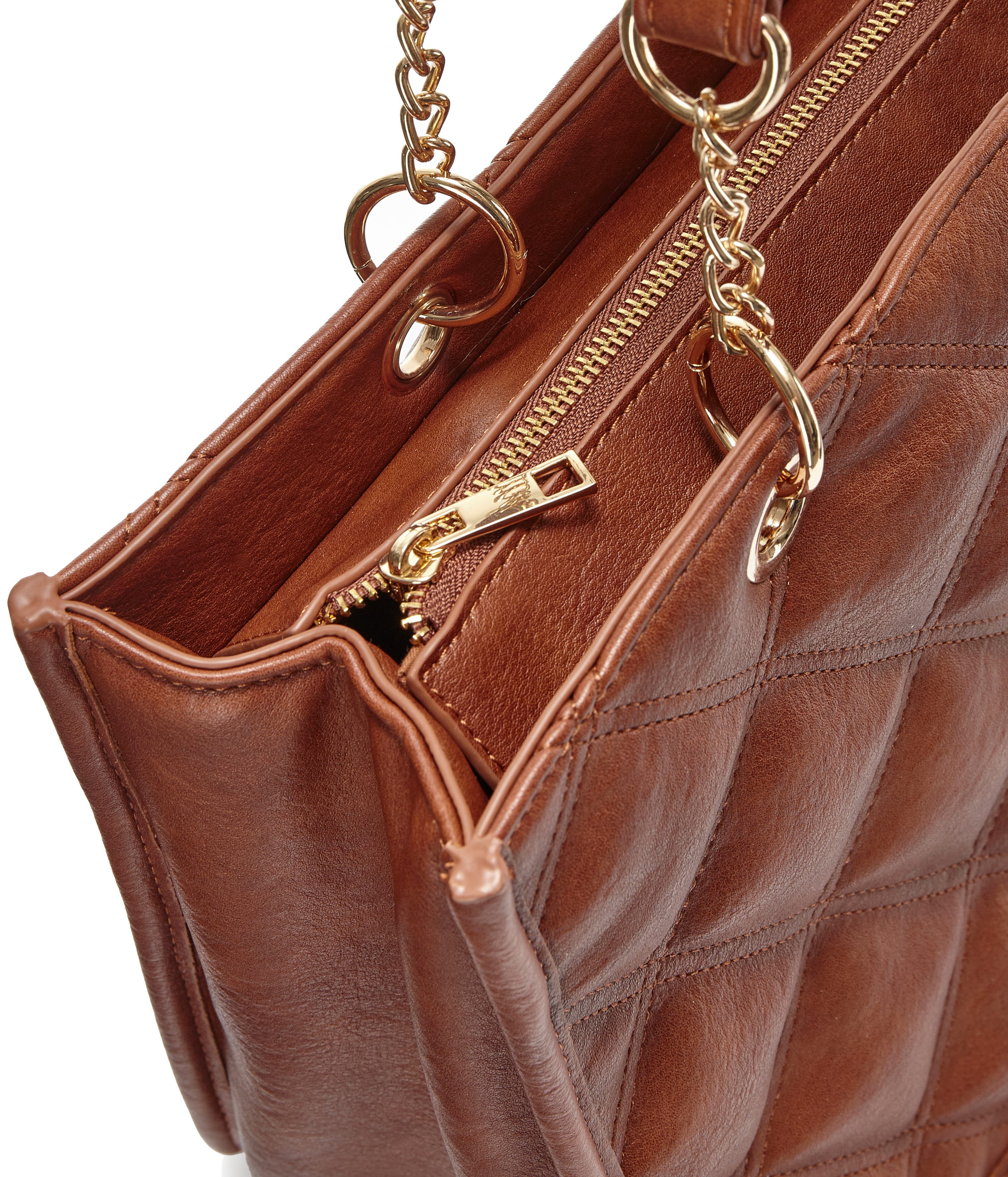Vivance by Lascana Handtasche Henkeltasche, Schultertasche, Minibag, Damentasche, mit modischer Steppung und Ketten-Details VEGAN – Bild 4 von 5