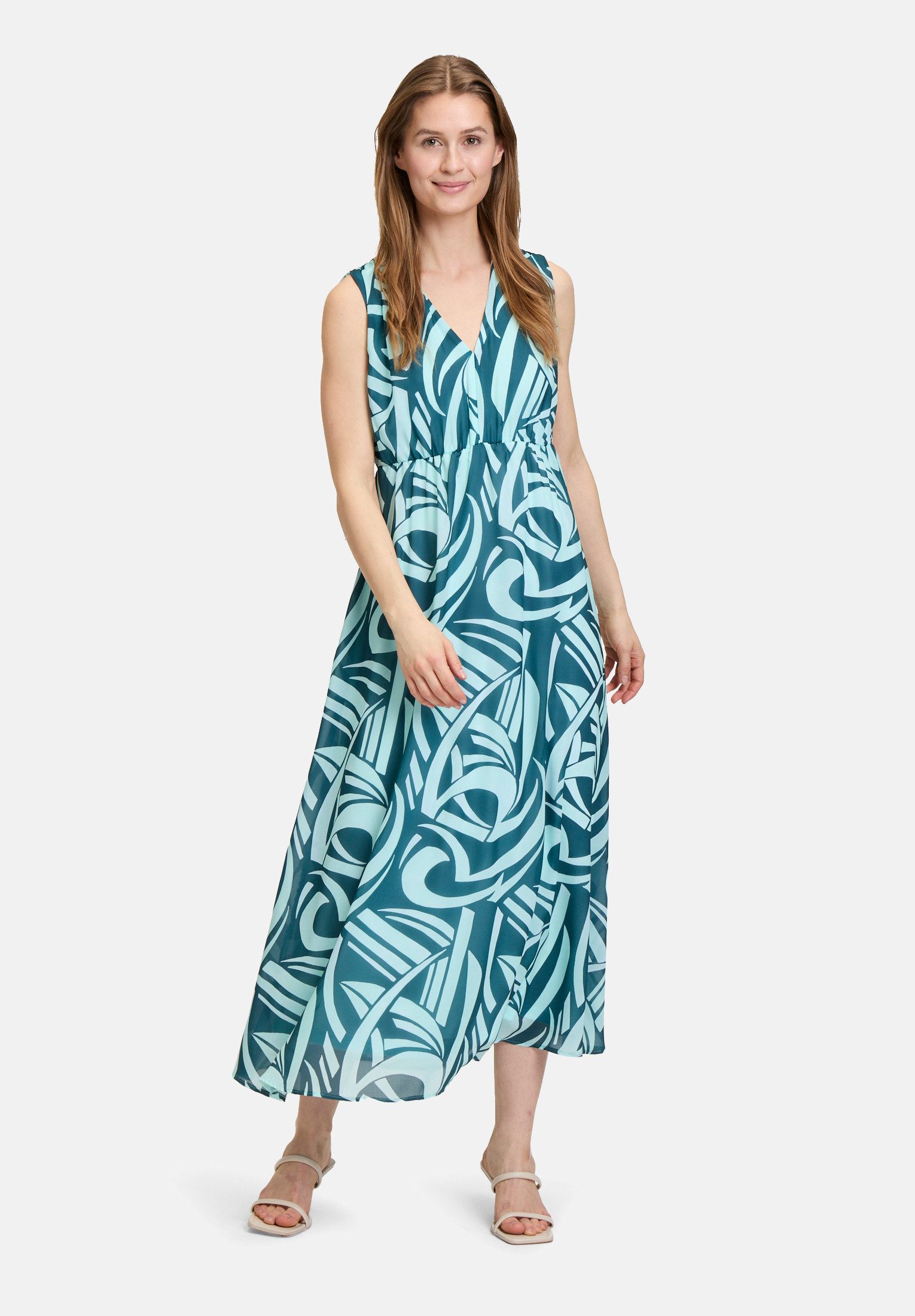 Betty&Co Chiffonkleid Damen ohne Arm Druck