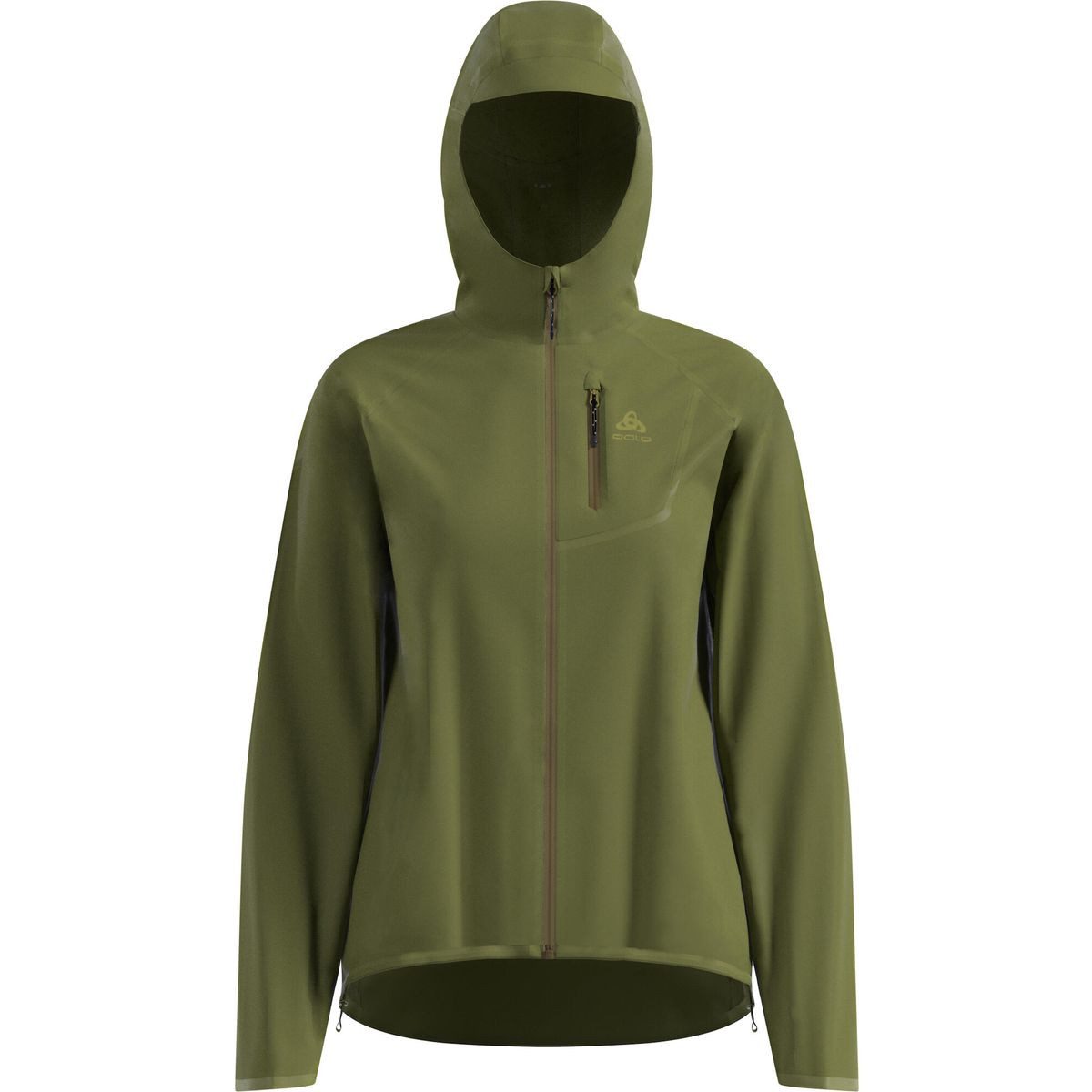 Odlo Outdoorjacke The Zeroweight Dual Dry Performance Knit Waterproof Running Jacket Wasserdichte und atmungsaktive Laufjacke aus recycelten Materialien