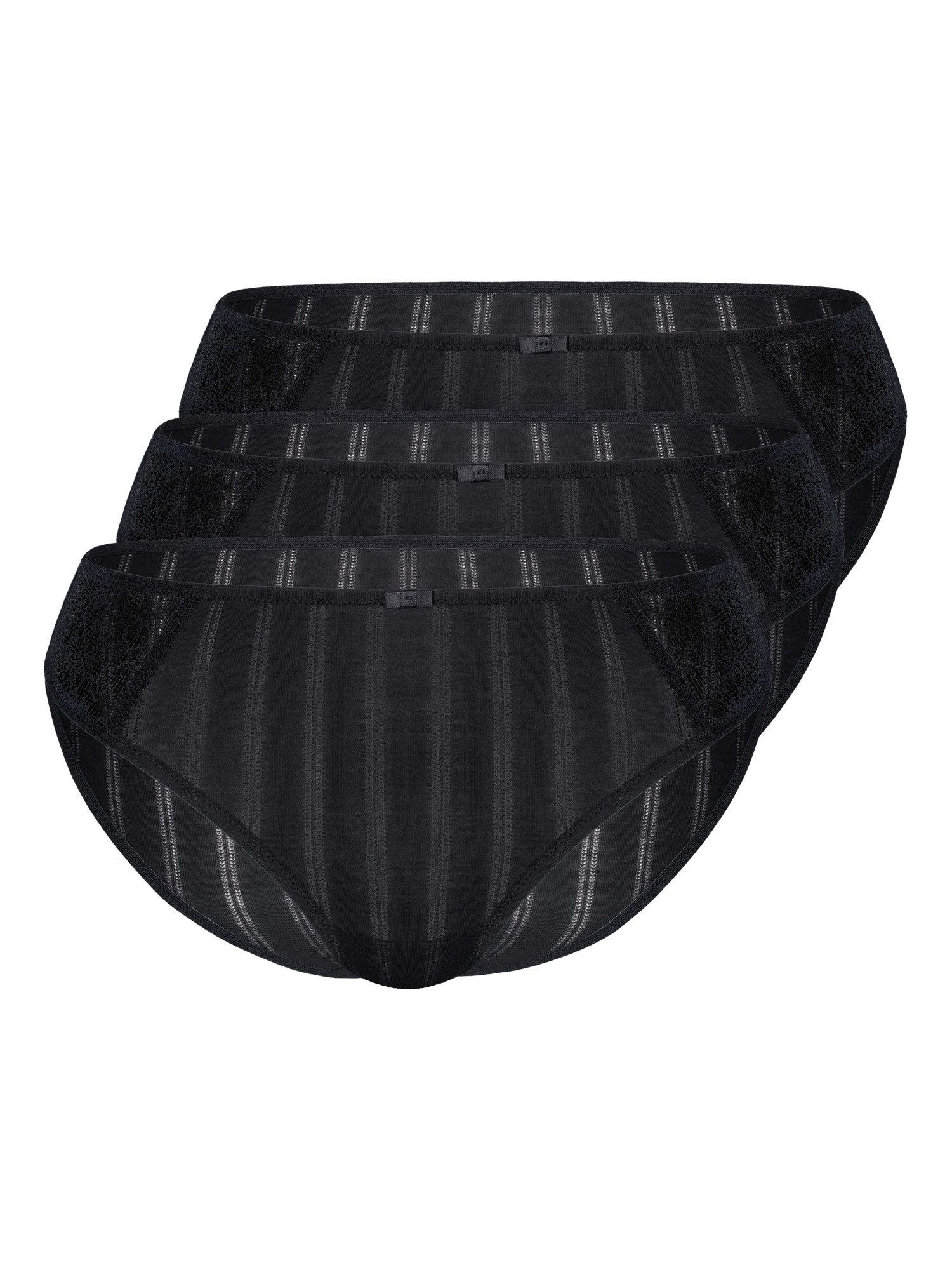 Sassa Bikinislip Slip Natural Stripe (Spar-Set, 3-St) antibakterielle Bambusqualität, Nadelstreifen-Design