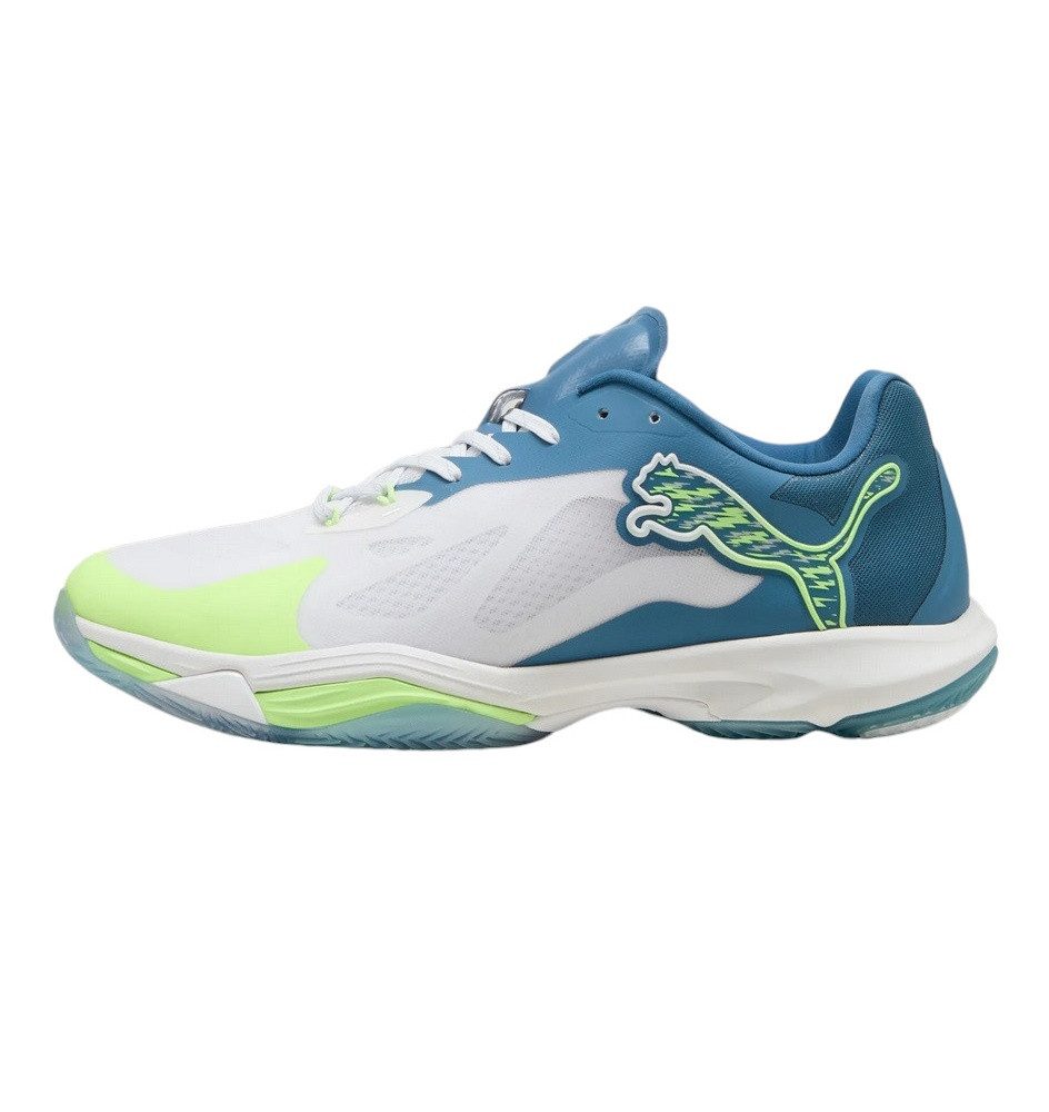 PUMA Hallen-Indoorschuhe Vantage Nitro (Dämpfung) weiss/blau Herren Badmintonschuh