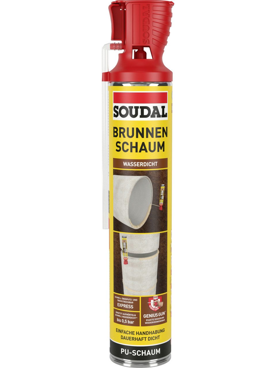 SOUDAL Montagekleber Soudal 1K Brunnenschaum Genius Gun 750 ml