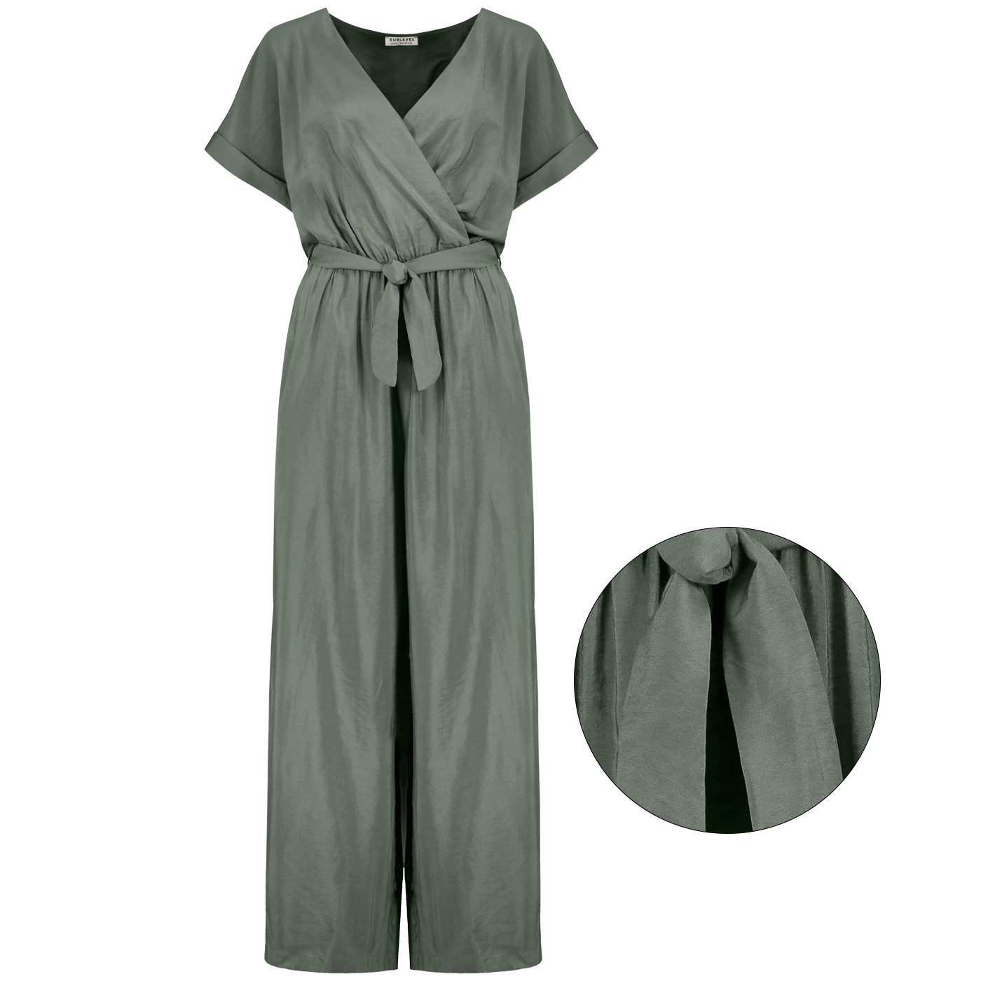 SUBLEVEL Overall Damen Overall Jumpsuit lange Hose Sommer Binde Gürtel Eint günstig online kaufen