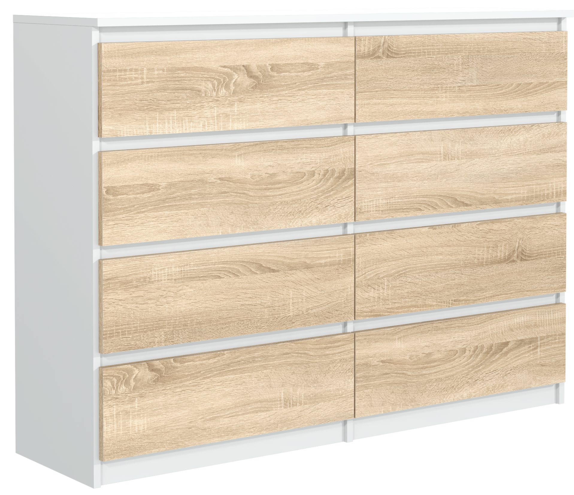 MAGOWA Schubkastenkommode Kommode 120 cm – moderne Kommode mit 8 Schubladen mit Stauraum (ideale Lösung), Breite 120 cm - Höhe 101,5 cm - Tiefe 39 cm