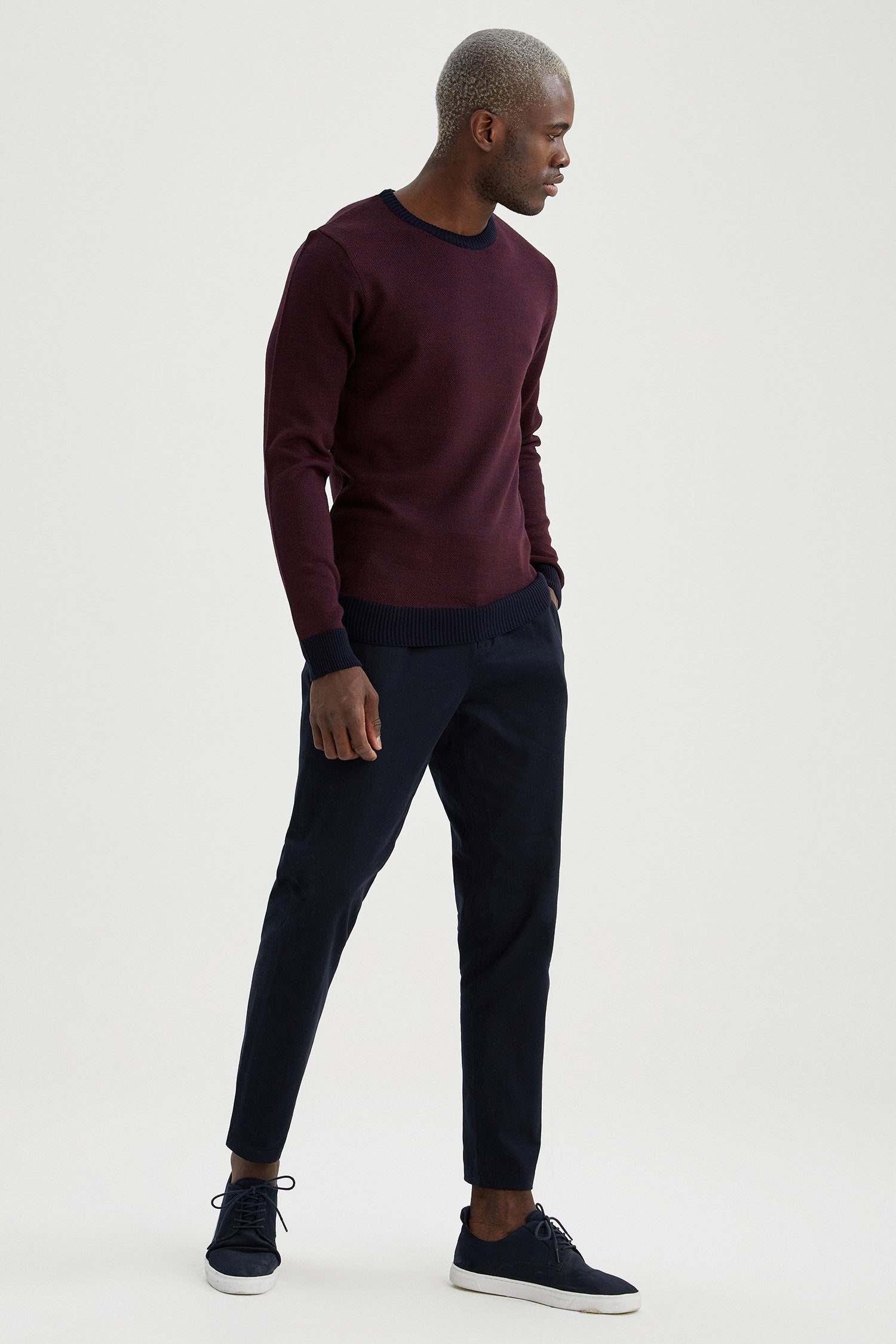 DeFacto Strickpullover Herren Strickpullover SLIM FIT