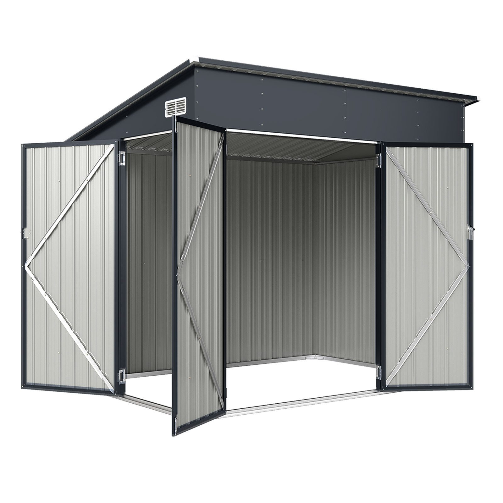 COSTWAY Gerätehaus, BxT: 235x174 cm, (1 St), Садовые сараи, Gartenschuppen, mit Dreifachtüren