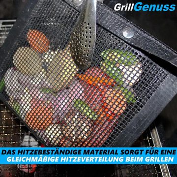 MAVURA Grillguthalter GrillGenuss Grilltasche BBQ Grillbeutel Grillkorb Grillgitter, (Grillmatte Gemüse Fleisch grillen, für Holzkohlegrill Gasgrill Elektrogrills Smoker), hitzebeständig wiederverwendbar 2er Set