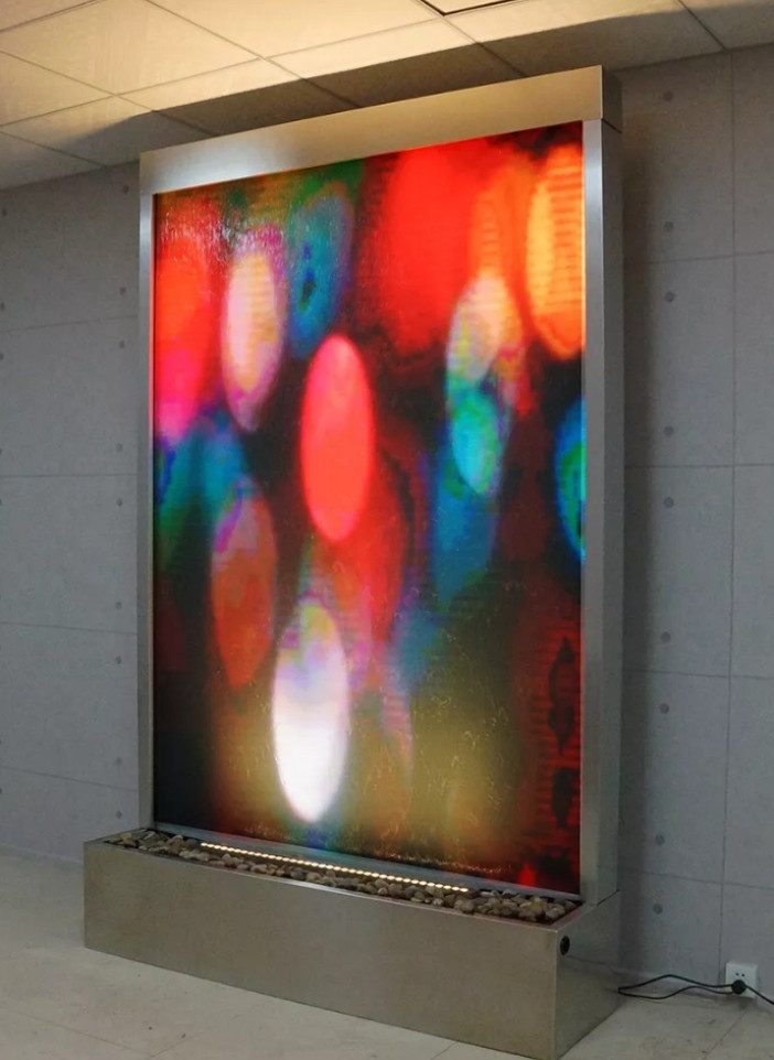 JVmoebel Zimmerbrunnen Wasser Wand Water Wall Säule Unterschrank Ragal Vitrine Wasserwände, Made in Europa