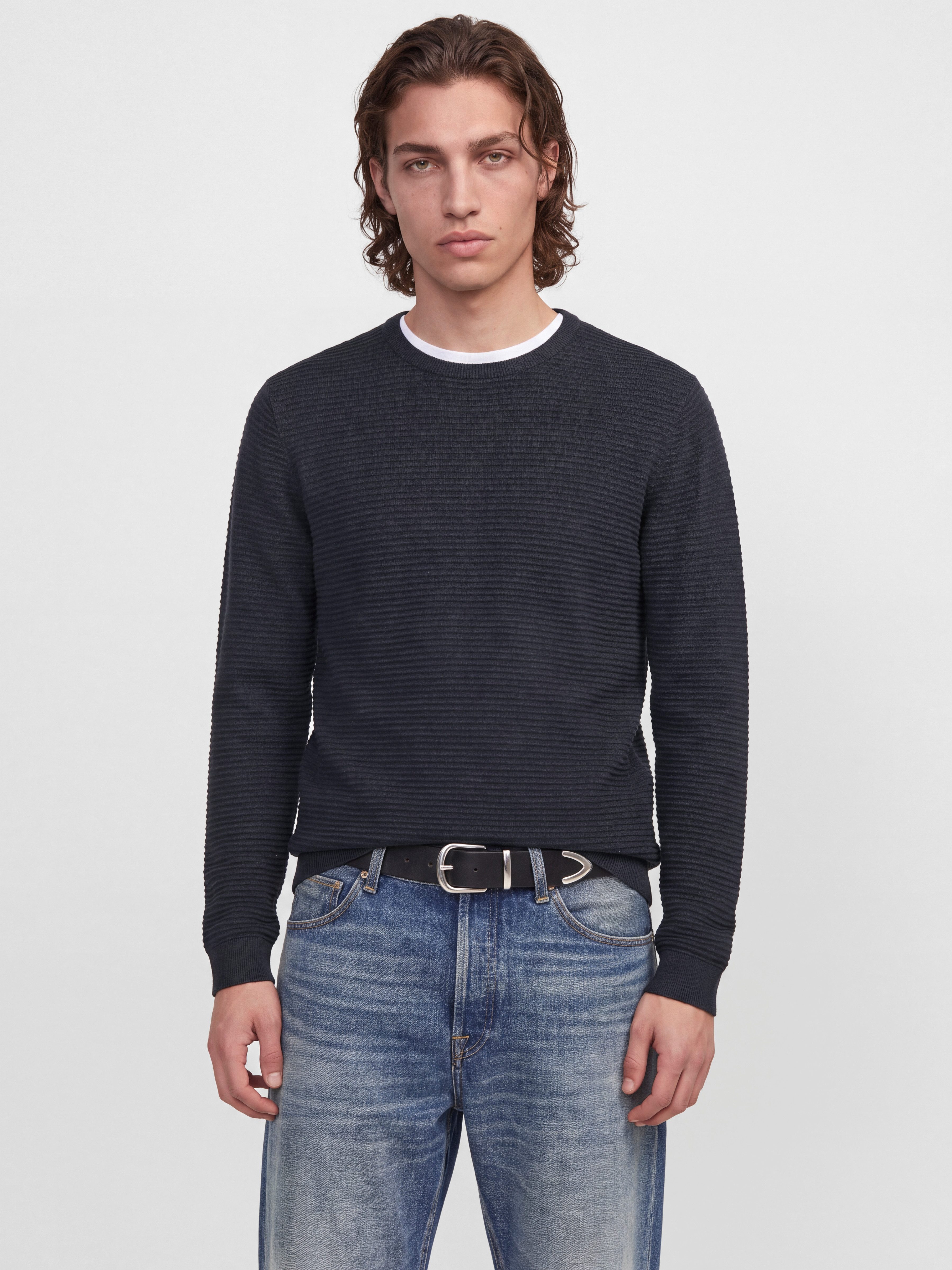 Jack & Jones Rundhalspullover JJEBRODY KNIT CREW NECK Baumwolle