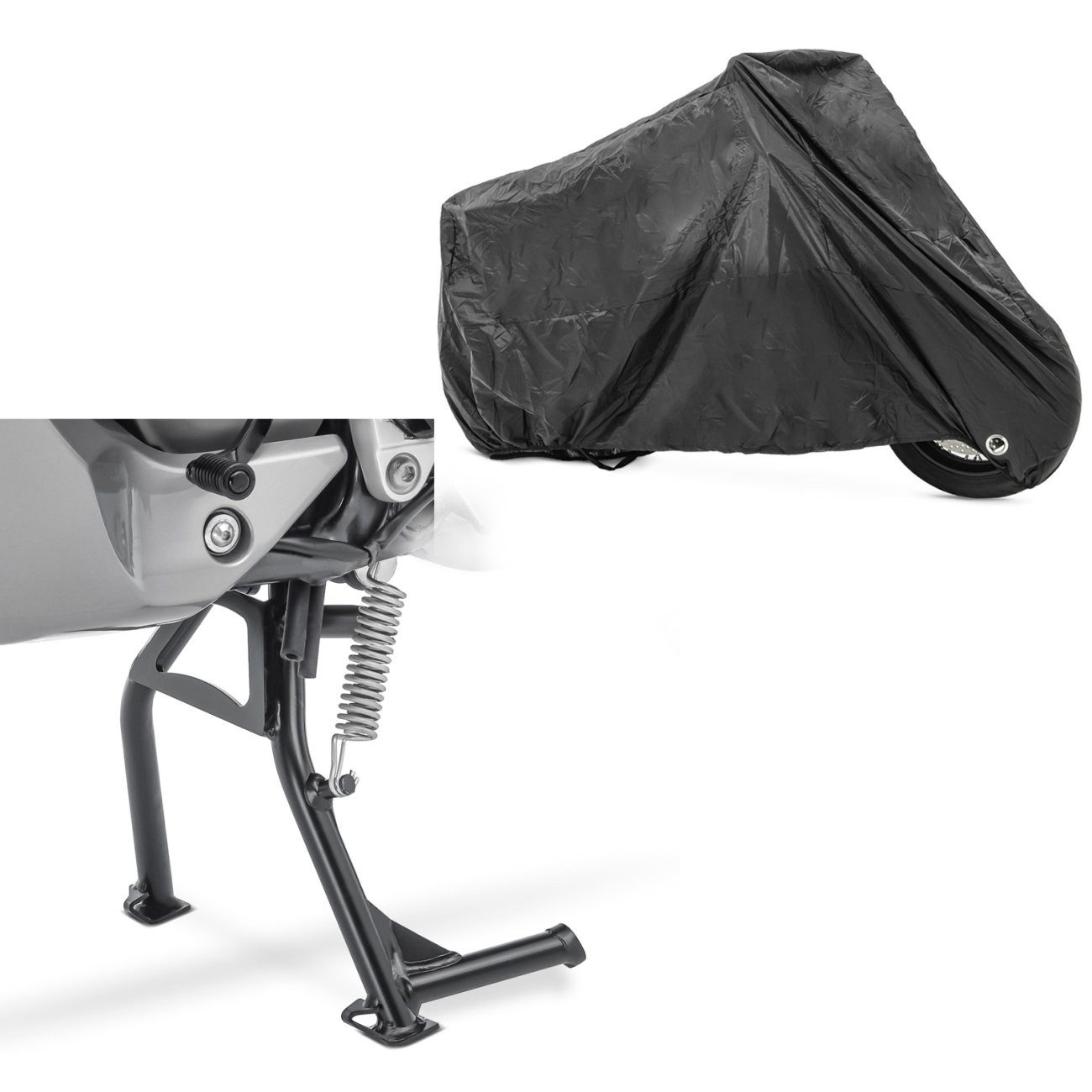 ConStands Motorrad-Hauptständer Set Hauptständer und Abdeckplane XXL für Honda Transalp XL 700 V 07-14