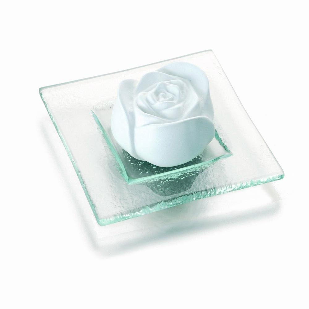 Primavera Life GmbH Raumduft Duftstein Rosenblüte auf Glasteller transparent, Stk