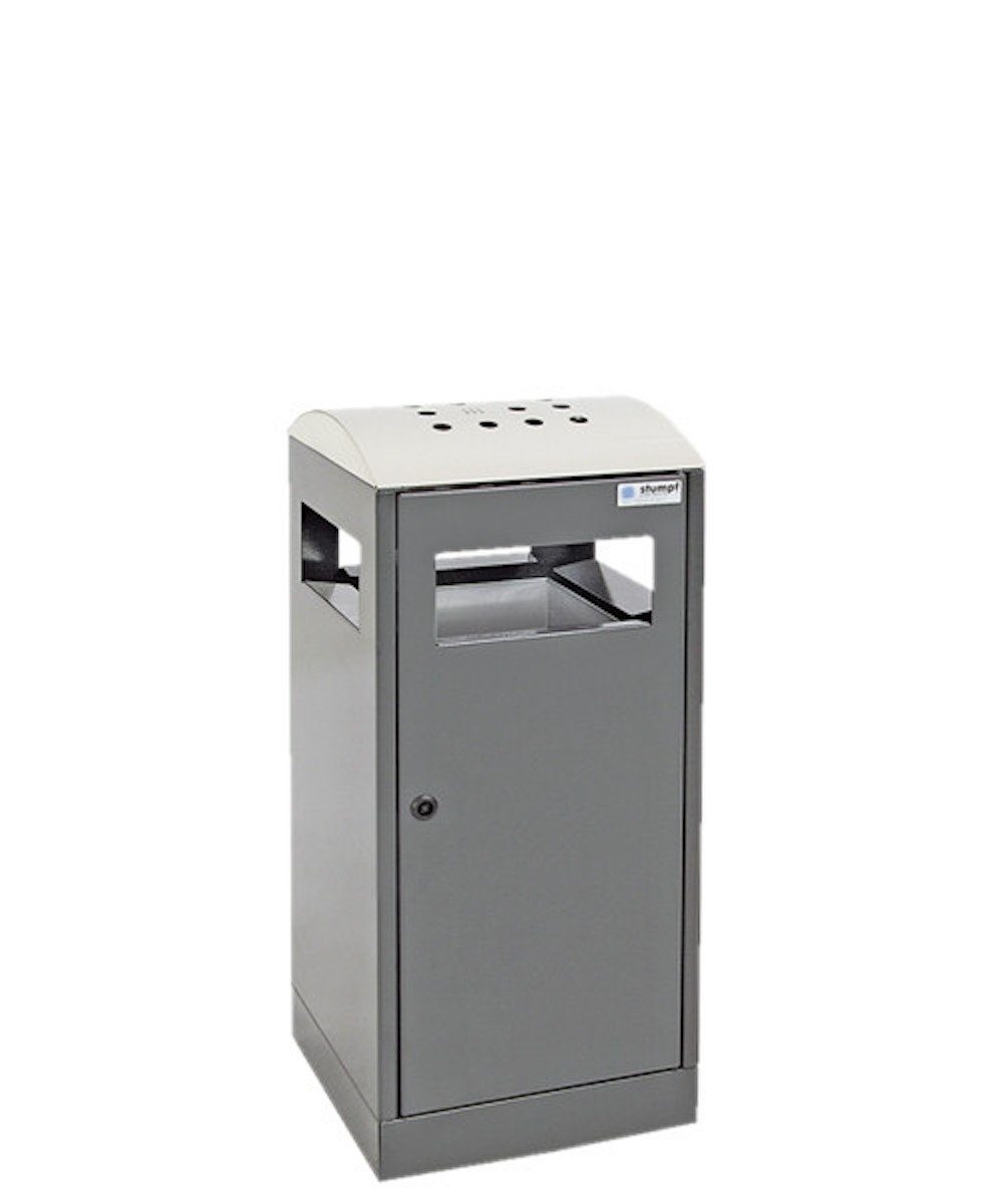 Abfallbehälter Ascher, für Mülleimer HxBxT Grau PROREGAL® Außenbereiche, 81,5x35x35cm, 40L