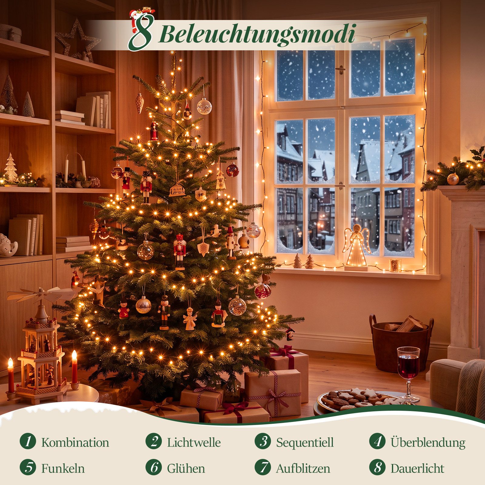 Salcar LED-Lichterkette 2m-100m LED Lichterkette Weihnachtsbaum 20-1660er LED Weihnachtsdeko – Bild 2 von 5