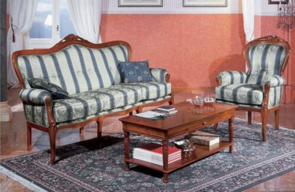 JVmoebel Sofa Klassische Sofagarnitur Couch 3+1 Sofa Couchen Italienische Möbel, Made in Europe