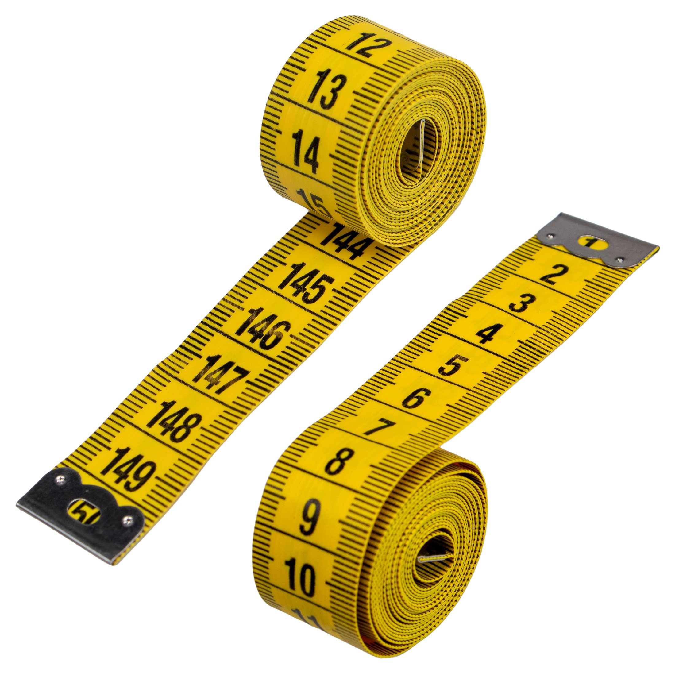 EDCO Maßband 2er Set Schneidermaßband 150cm flexibles Maßband, gut ablesbare Skalierung, Textil Maßband