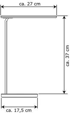MeLiTec Tischleuchte LED QI Schreibtischlampe T95-1, LED fest integriert, warmweiß, neutralweiß, kaltweiß, mit QI Ladefläche zum induktionsbasierten Laden von Smartphones