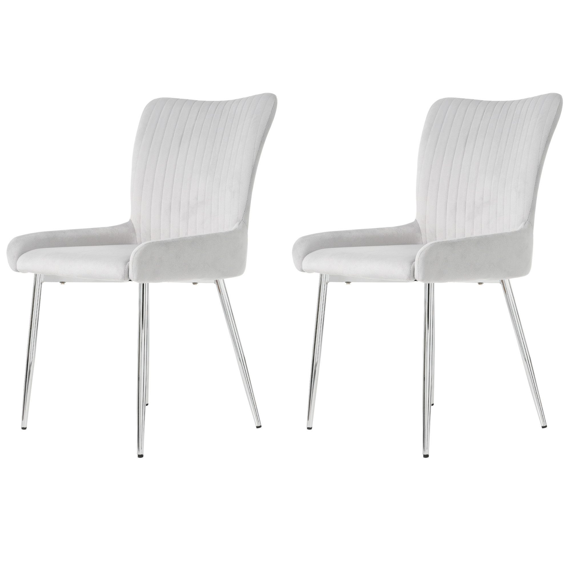 IDEASY Esszimmerstuhl Samt-Esszimmerstuhl, 2er-Set,Stuhl,mit vier Metallstützbeinen (2 St), 2er Set