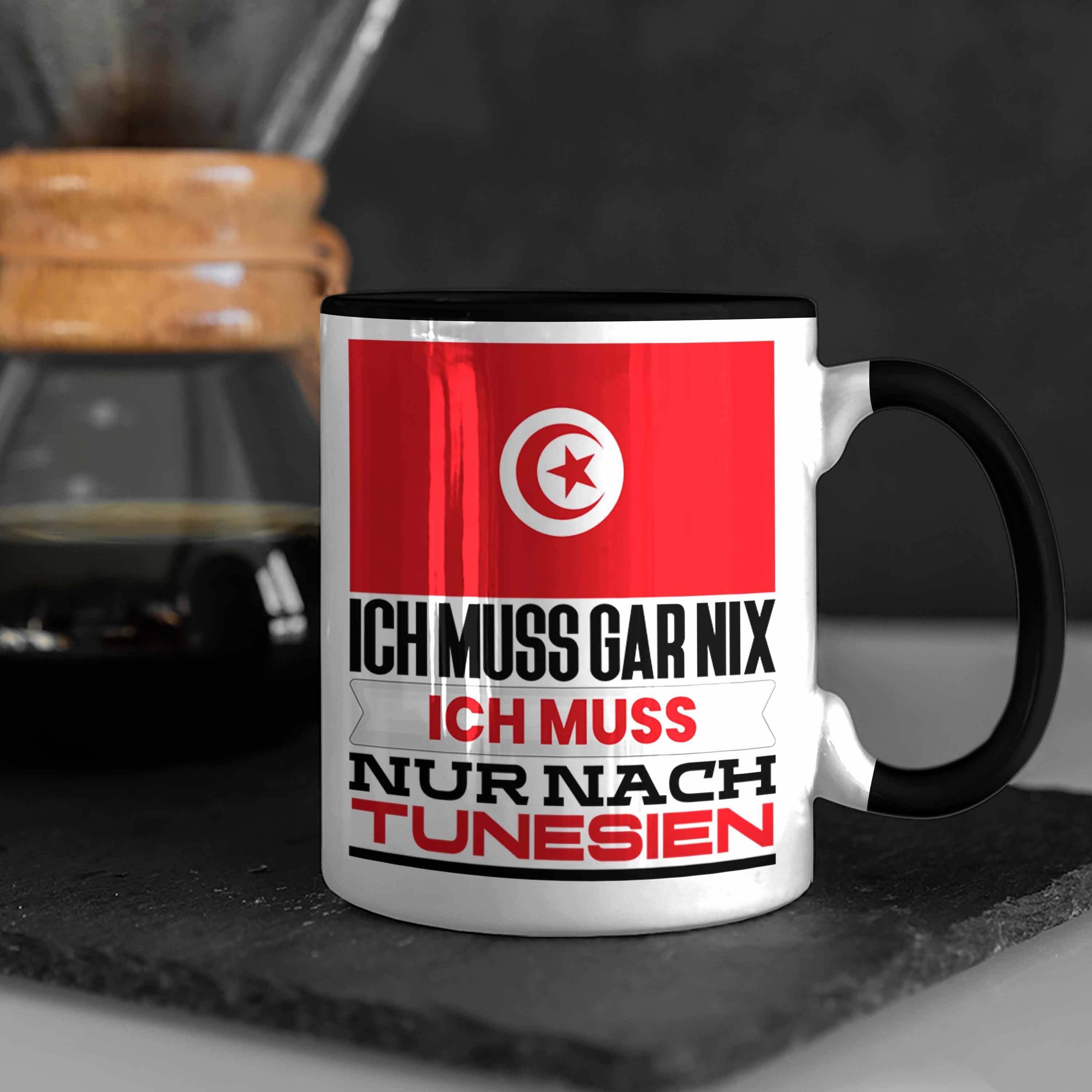 Geburtstag Urlaub Schwarz Geschenk Geschenkidee Ich Trendation für Tasse Tunesien Tasse Tunesen