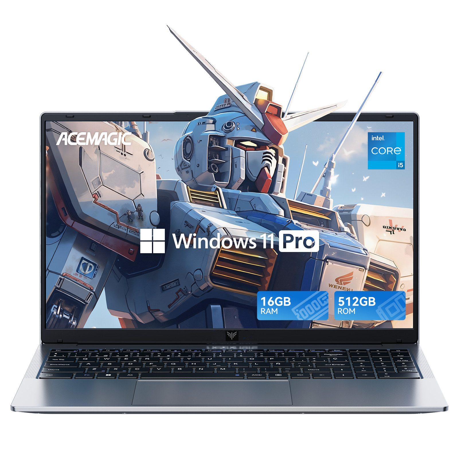 ACEMAGIC 15.6 Zoll, Intel Core i5-12600H, 16GB RAM, 512GB SSD, Gaming Notebook (Intel, Intel® lris® Xe Graphics eligible, 512 GB SSD, bis zu 4.5GHz, Intel lris Xe Graphics eligible,Windows 11 Pro,HDMI)