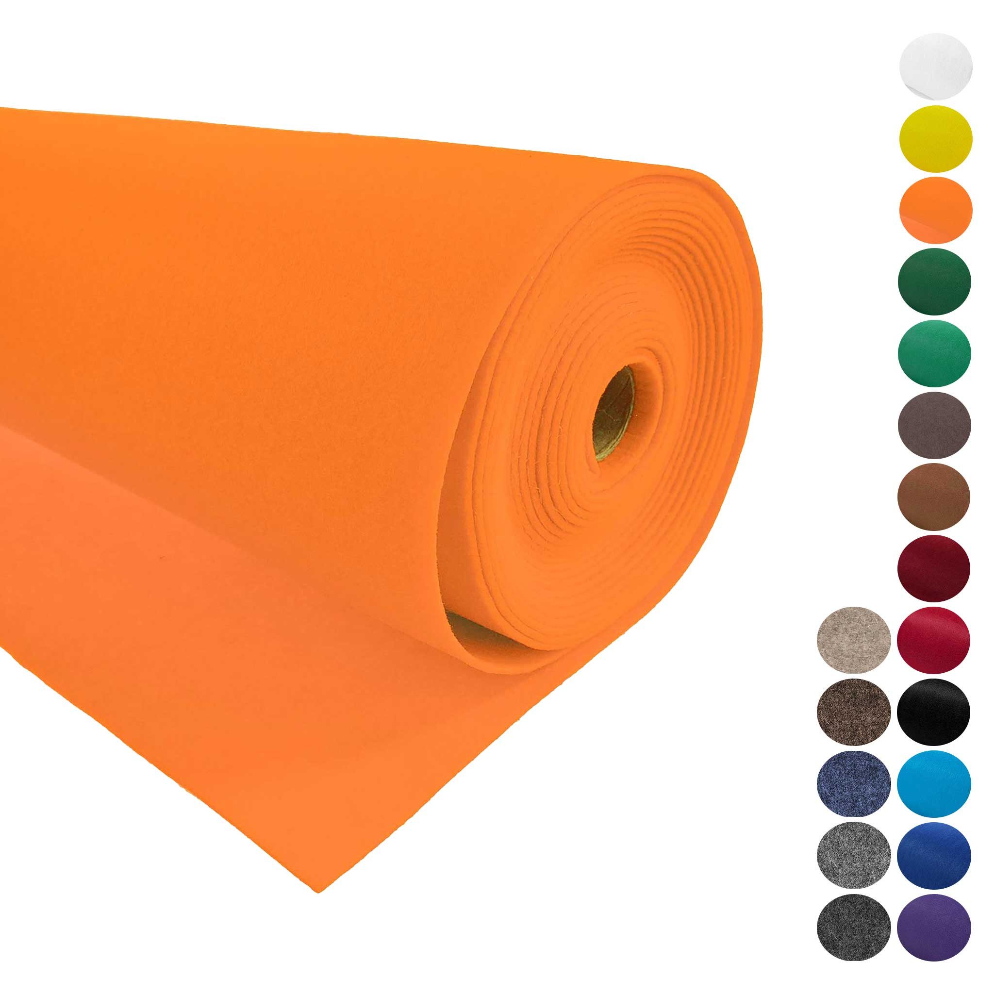 maDDma Stoff Bastelfilz waschbar Meterware Filz ab 1m x 90cm x 3mm Dekofilz, neonorange
