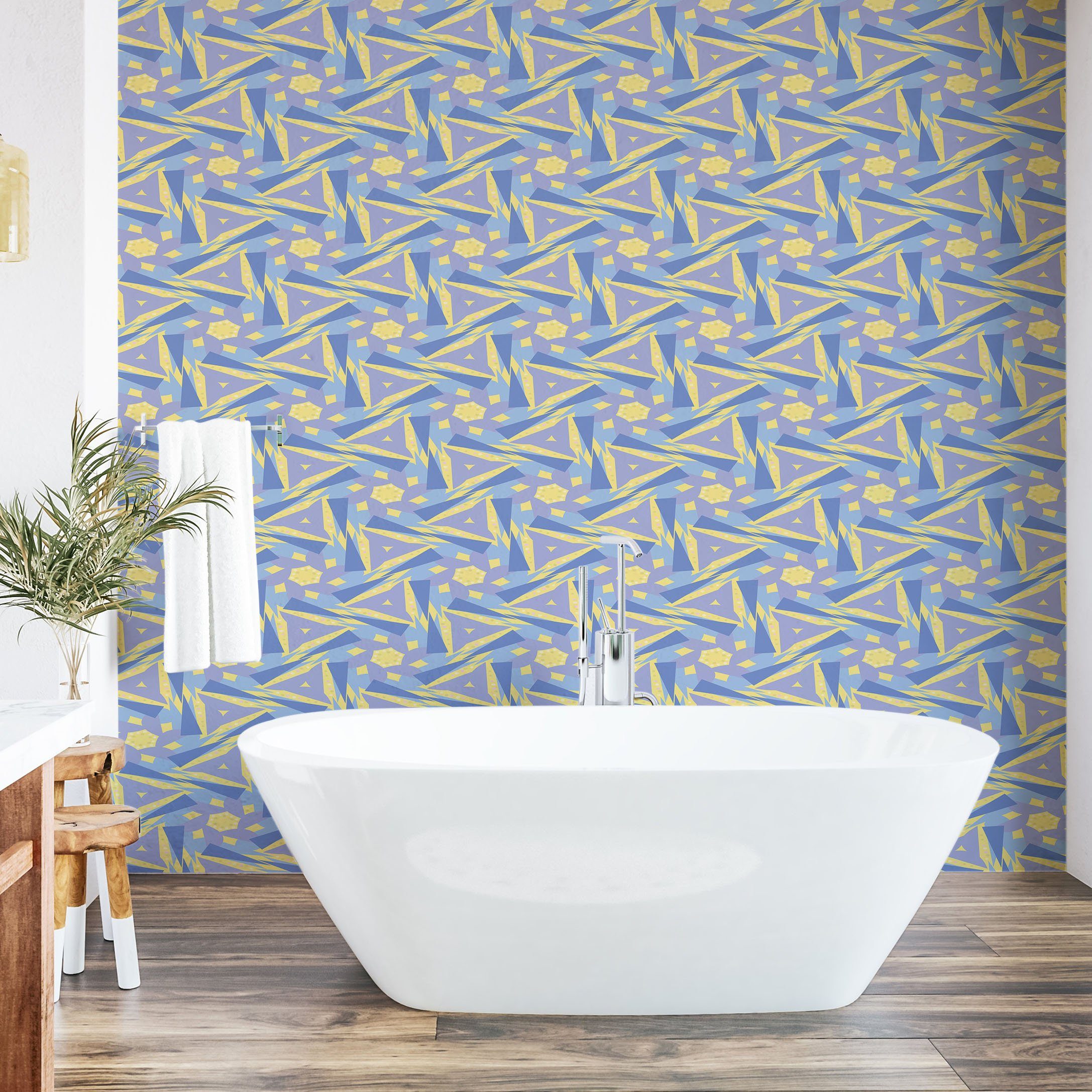 Abakuhaus Vinyltapete selbstklebendes Wohnzimmer Moderne Pastel Polygonen Formen Küchenakzent