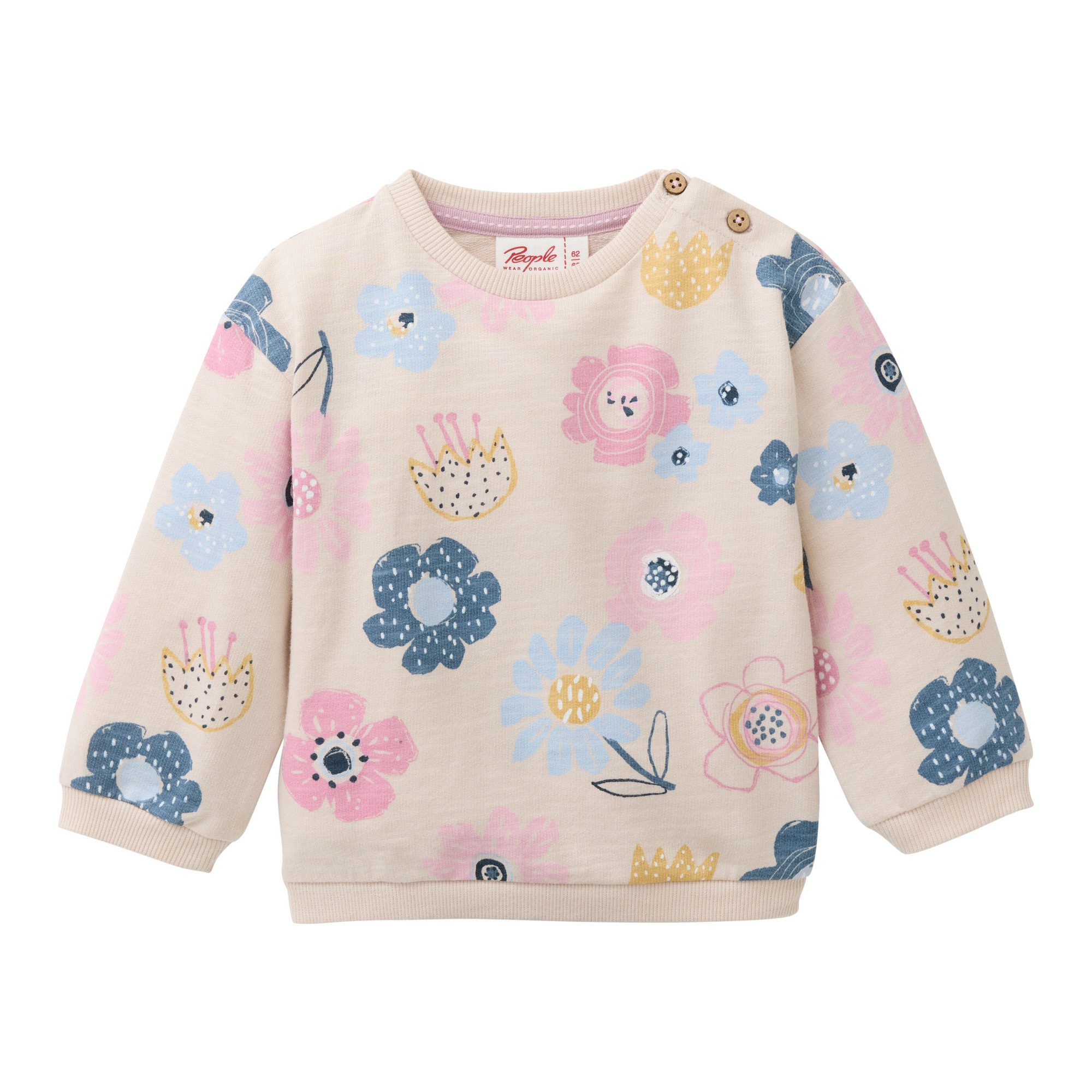 People Wear Organic Sweatshirt mit Blumenmotiv aus Bio-Baumwolle GOTS zertifiziert