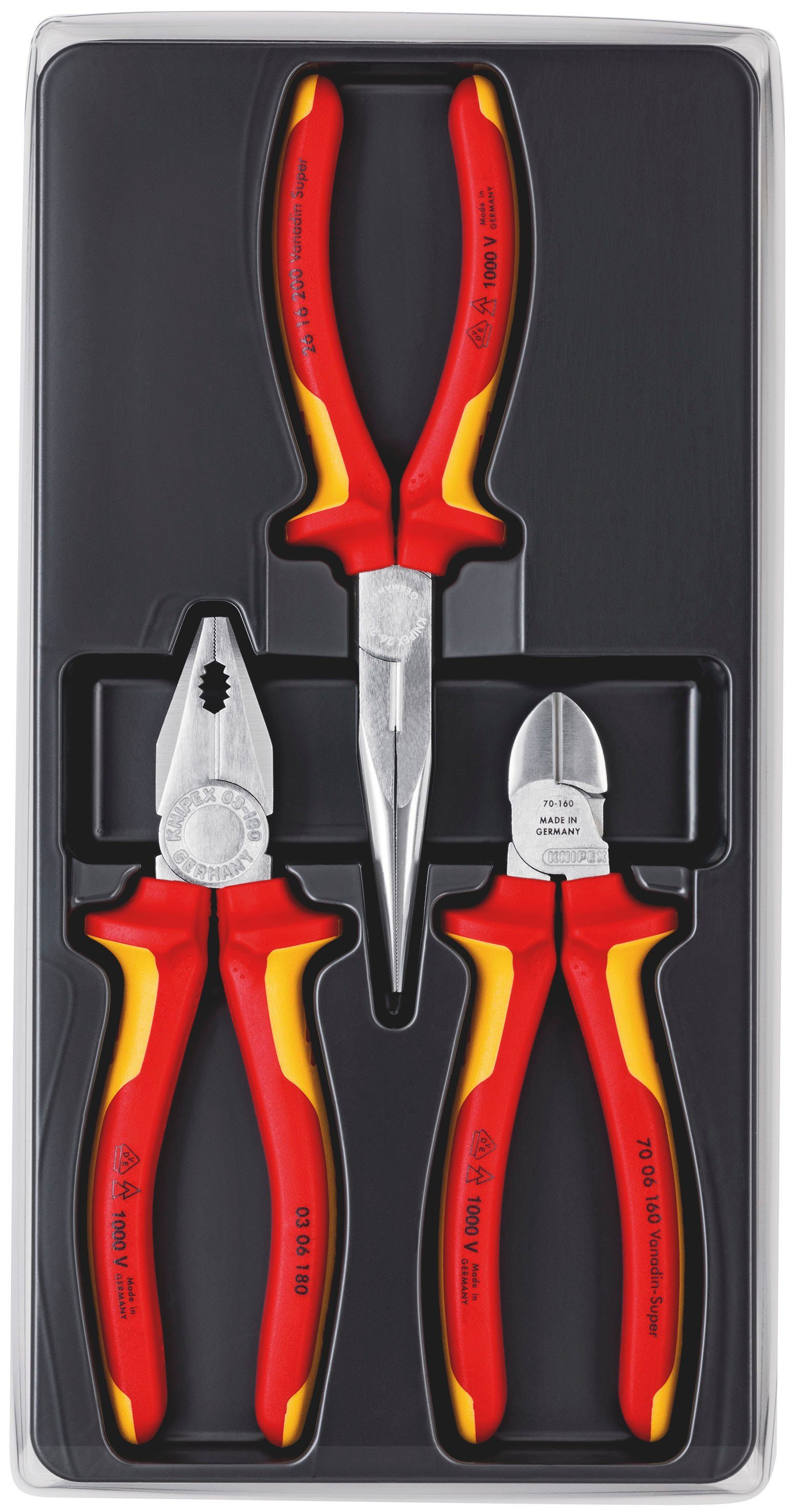 Knipex Zangenset 00 20 12 Elektro-Paket, 1-tlg., (SB-Karte/Blister)