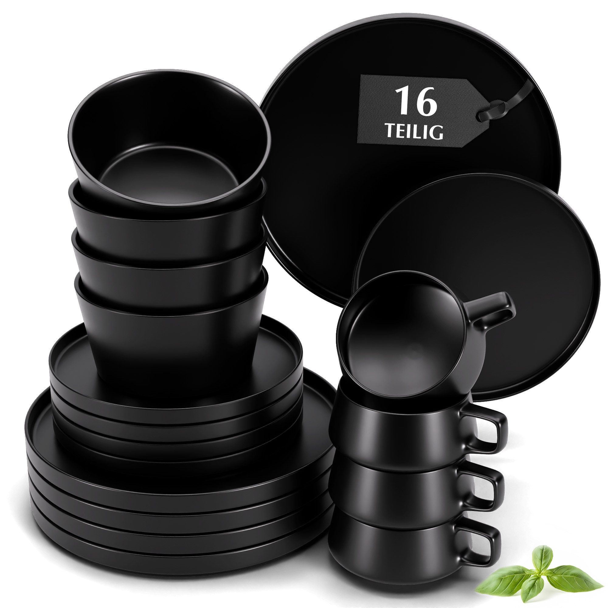 Geschirr-Set Luxe Schwarz