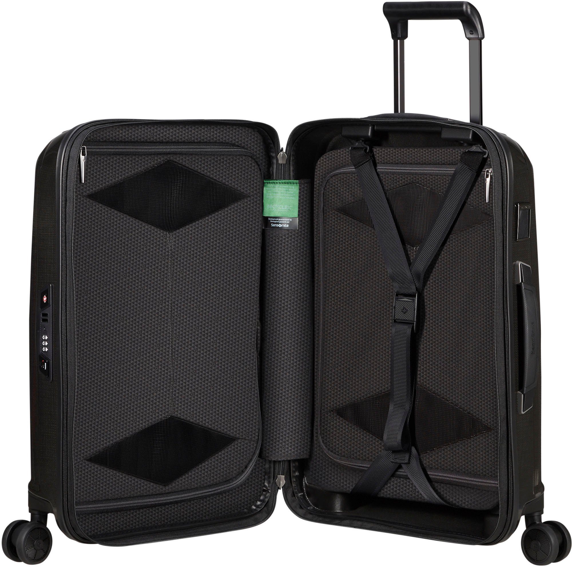 Europe; Volumenerweiterung black, Made Major-Lite, Samsonite Rollen, 4 in mit cm, Hartschalen-Trolley 55