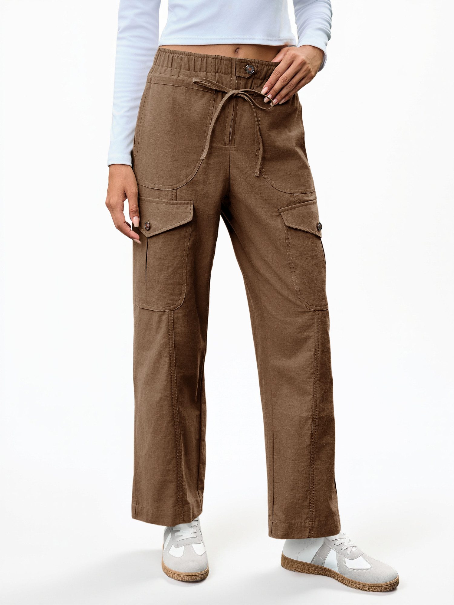 Imily Bela Cargojeans Loose-fit-Jeans Damen Wanderhose mit niedriger Taille günstig online kaufen