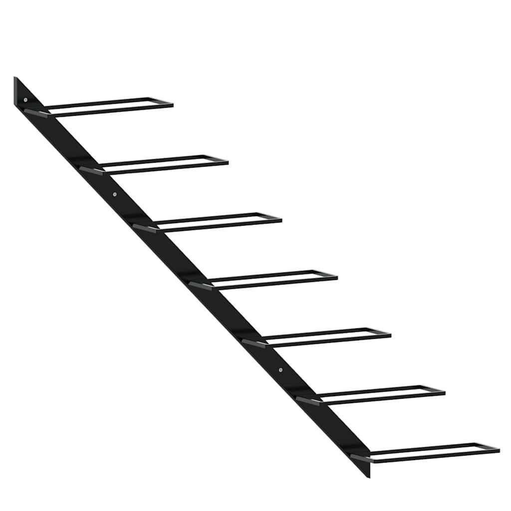 vidaXL Weinregal Wand-Weinregal für 7 Flaschen Schwarz Metall, 1-tlg.