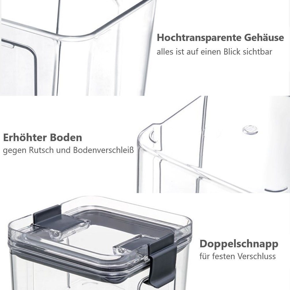 Vorratsdose 6er-Set, (6-tlg) Stapelbar, Luftdicht PP, & geeignet, Kühlschrank Creliv