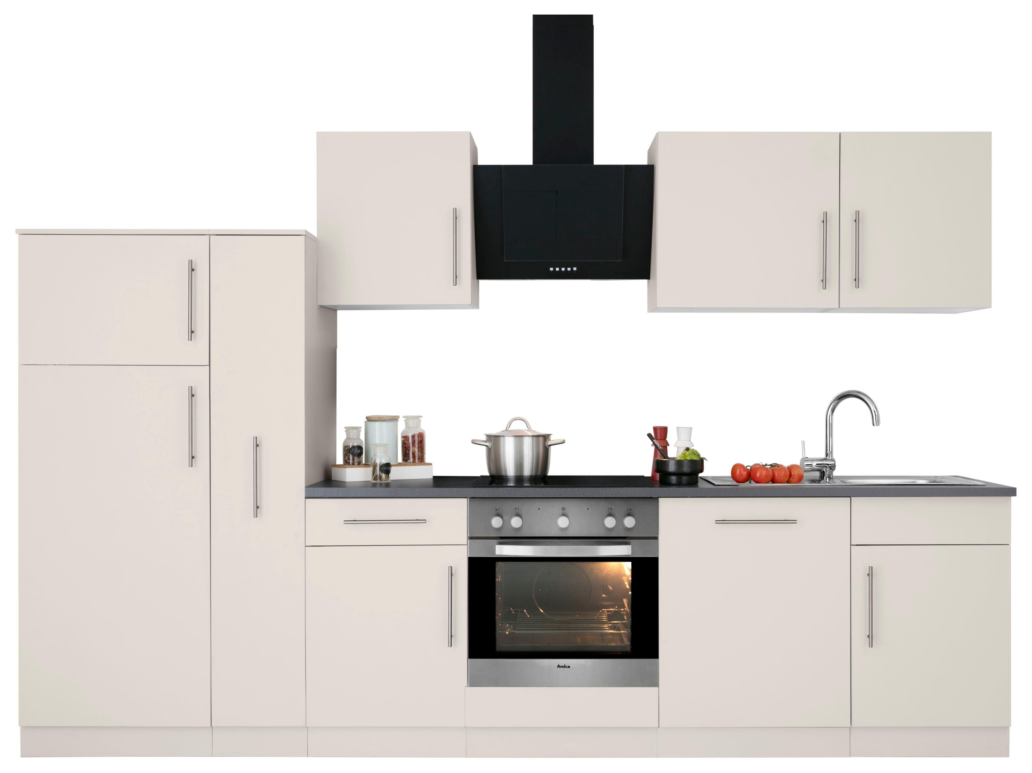 Front: cashmerefarben | Korpus: cashmerefarben | Arbeitsplatte: Granit grau