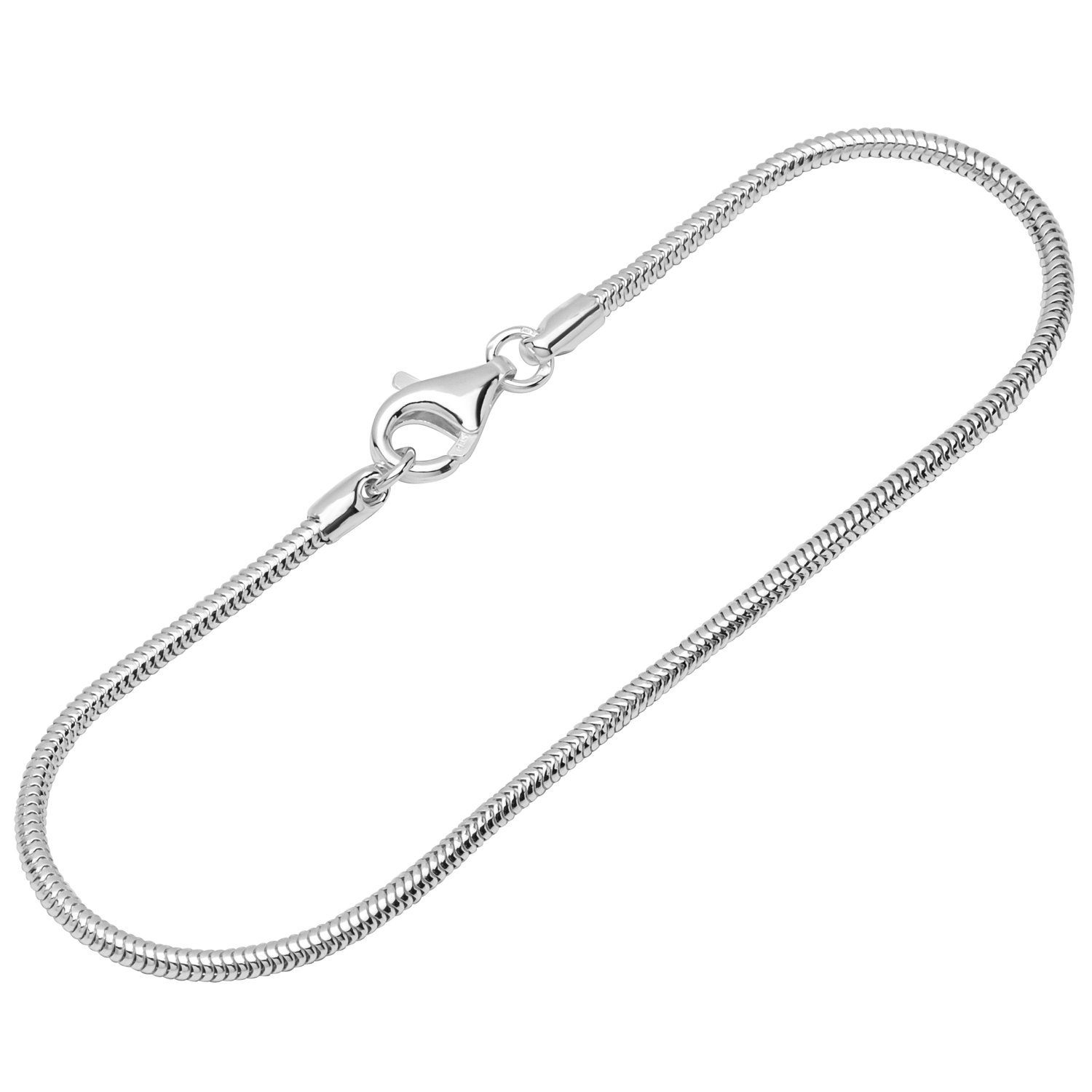 Silberarmband 925 Silber 20cm Schlangenkette rund Damen 13013