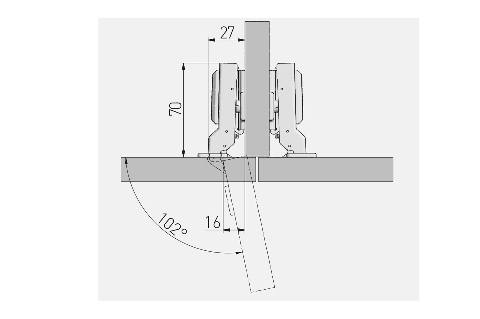 GTV Möbelbeschlag GTV HD-Scharnier ECHC-N hydraulic Topfbänder Topfscharniere