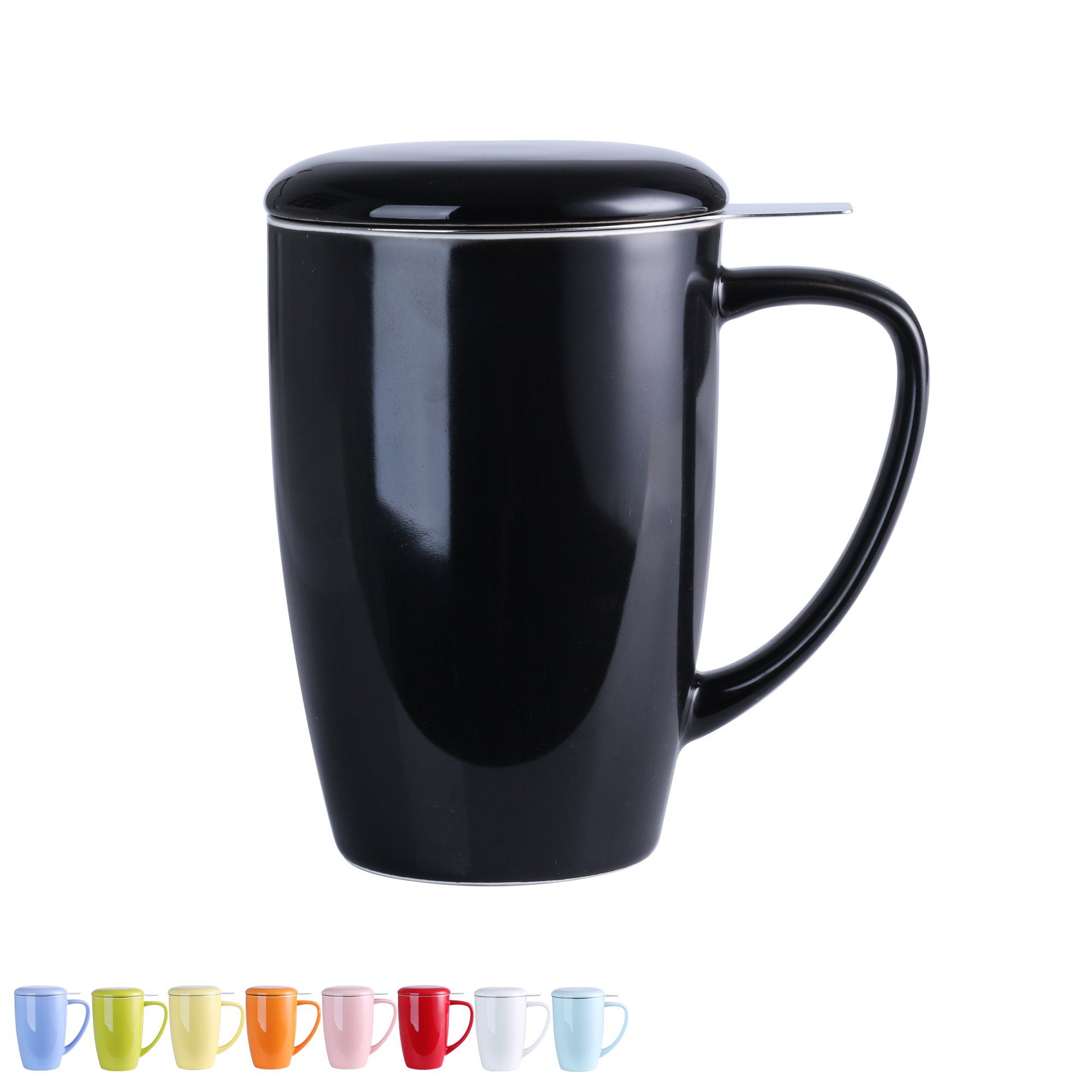 Tasse, Schwarz Teebecher LOVECASA Porzellan, Porzellan Kaffeebecher aus
