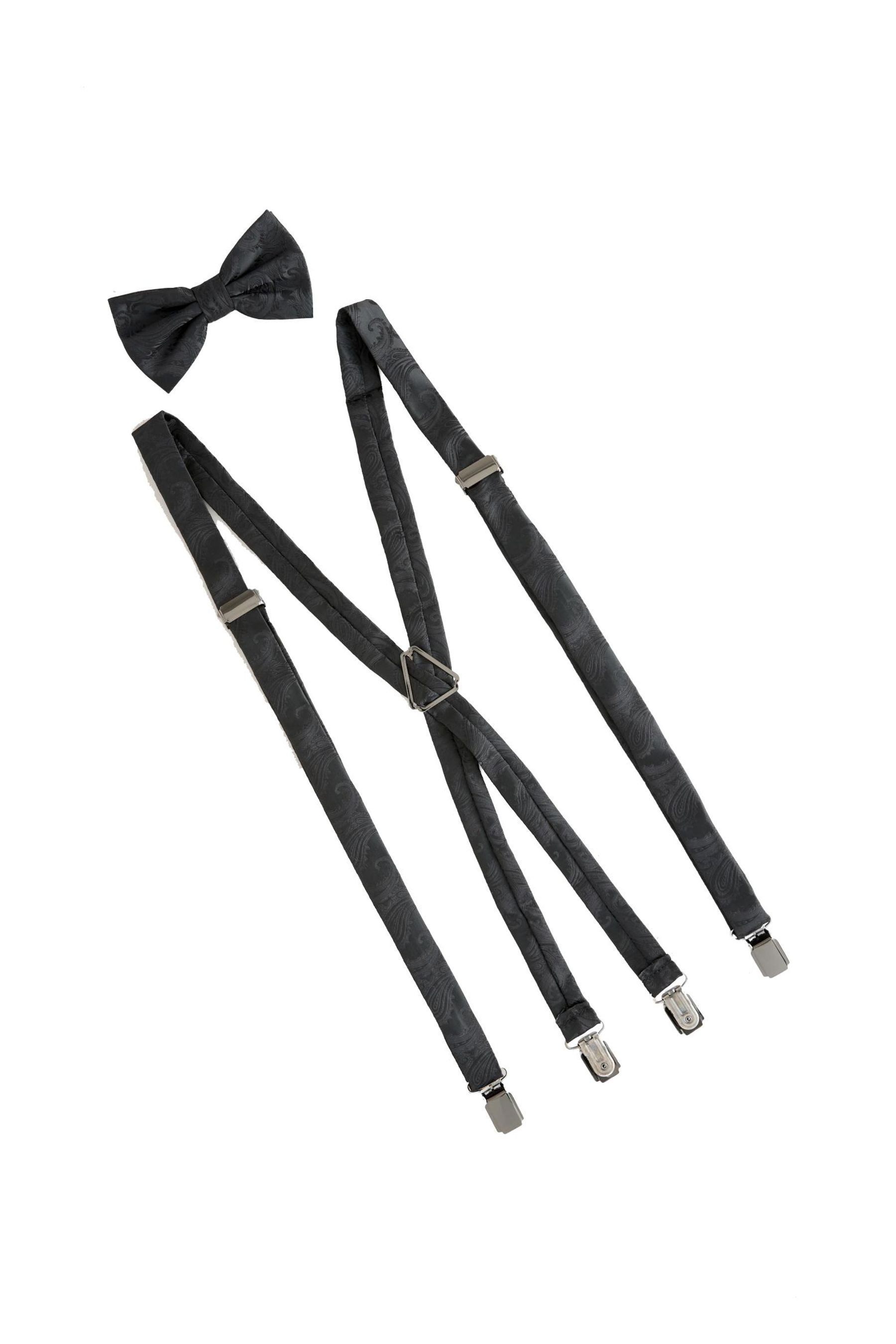 Next Hosenträger Jacquard-Fliege und Hosenträger im Set (1-St)
