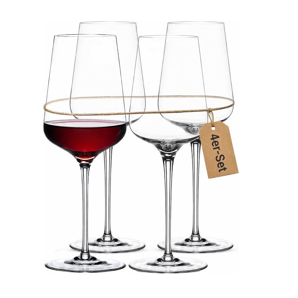 Der Porzellan-Laden Weinglas Der-Porzellan-Laden by Nachtmann ViNova Rotweinglas 550 ml 4er Set, Kristallglas