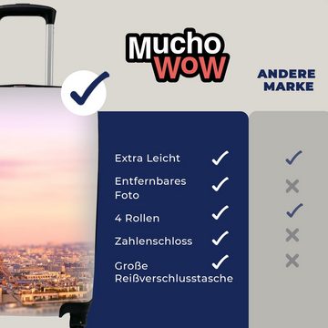 MuchoWow Handgepäckkoffer Paris - Eiffelturm - Himmel, 4 Rollen, Reisetasche mit rollen, Handgepäck für Ferien, Trolley, Reisekoffer