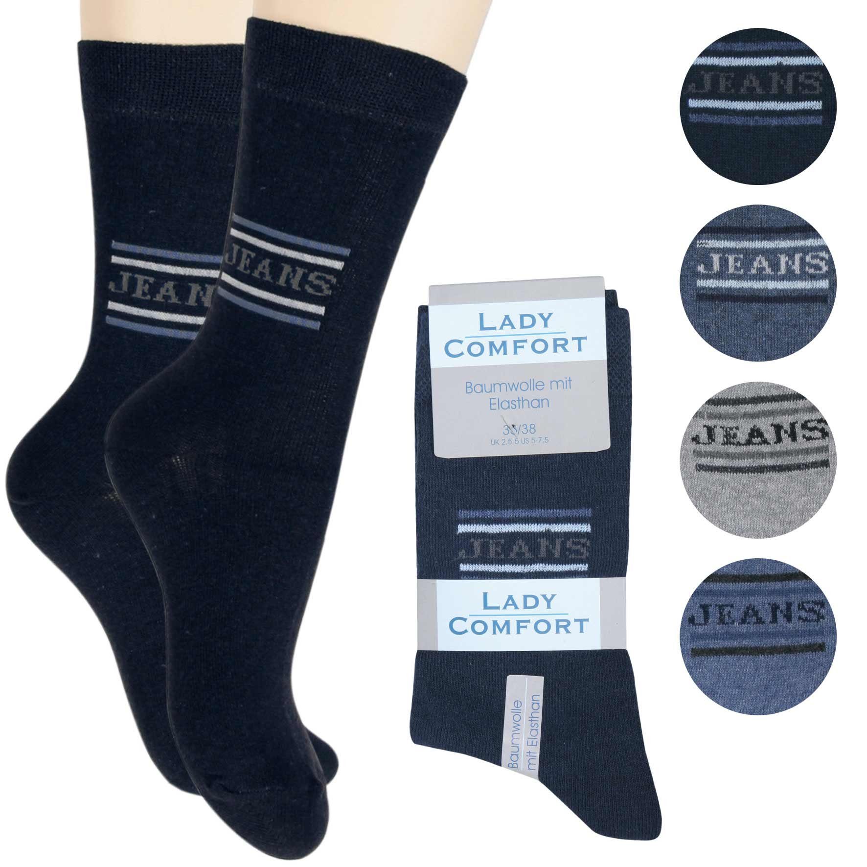 atmungsaktiv Cocain Vorteilspack Socken (8-Paar) underwear Socken hoher Damen blau Tragekomfort